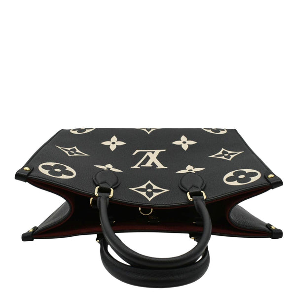 LOUIS VUITTON Onthego MM Giant Bicolor Monogram Empreinte Leather Tote Shoulder Bag Black