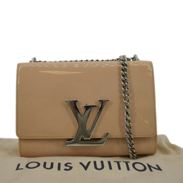 LOUIS VUITTON Chain Louise GM Leather Shoulder Bag Beige