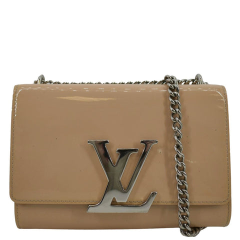 LOUIS VUITTON Chain Louise GM Leather Shoulder Bag Beige