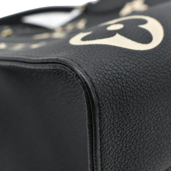 LOUIS VUITTON Onthego MM Giant Bicolor Monogram Empreinte Leather Tote Shoulder Bag Black
