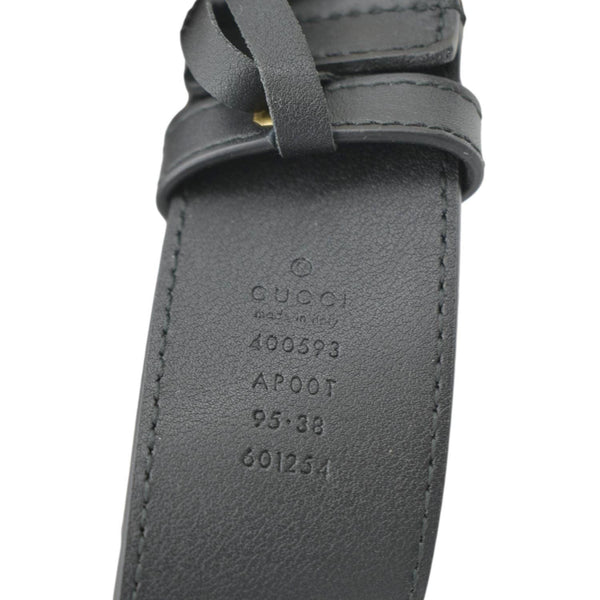 GUCCI Double G Buckle Leather Belt Size 95.38 Black 601254