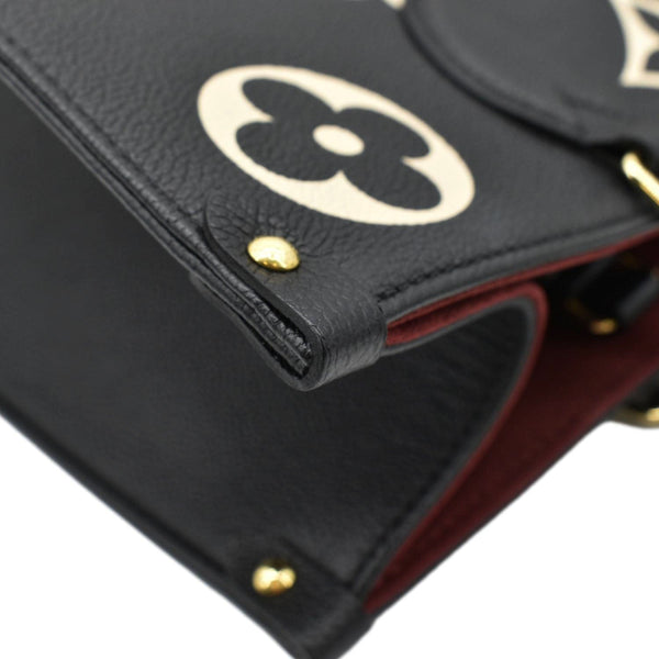 LOUIS VUITTON Onthego MM Giant Bicolor Monogram Empreinte Leather Tote Shoulder Bag Black
