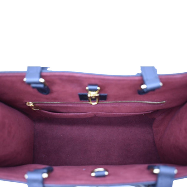 LOUIS VUITTON Onthego MM Giant Bicolor Monogram Empreinte Leather Tote Shoulder Bag Black