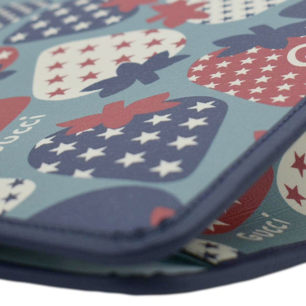 GUCCI Children's Strawberry Star Canvas Tote Bag Blue 605614