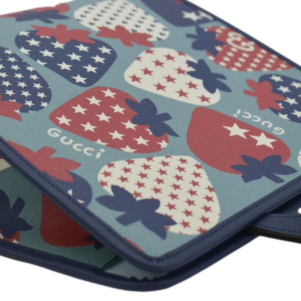 GUCCI Children's Strawberry Star Canvas Tote Bag Blue 605614