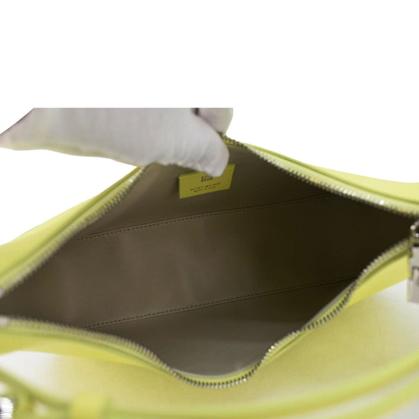 GIVENCHY Moon Cut Out Small Leather Hobo Bag Neon Yellow