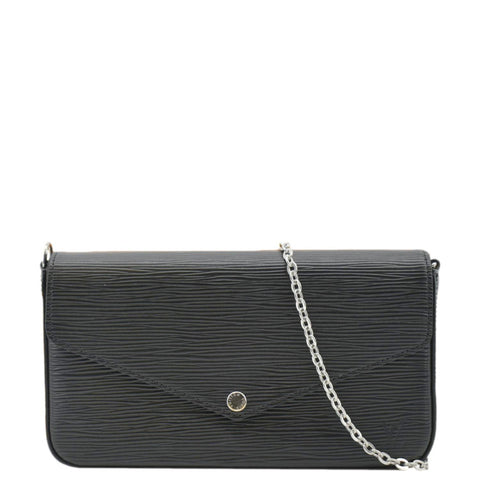 LOUIS VUITTON Felicie Epi Leather Pochette Crossbody Bag Black