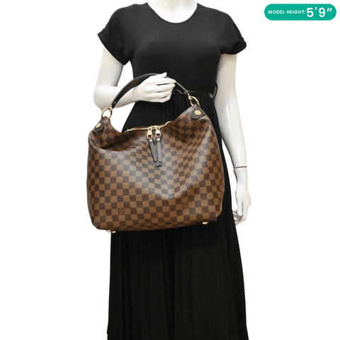 LOUIS VUITTON Duomo Damier Ebene Hobo Bag Brown