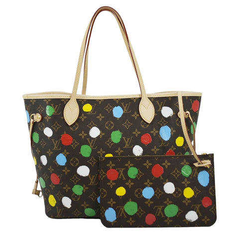 LOUIS VUITTON x YK Neverfull MM Monogram Canvas Shoulder Bag Brown