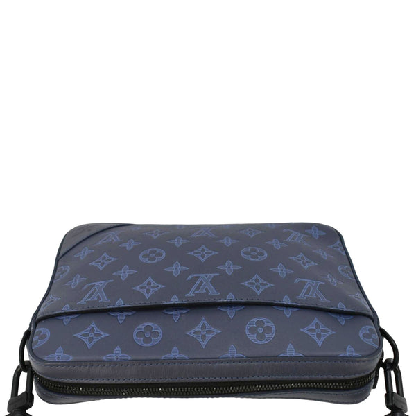 LOUIS VUITTON Duo Monogram Shadow Leather Shoulder Navy Blue