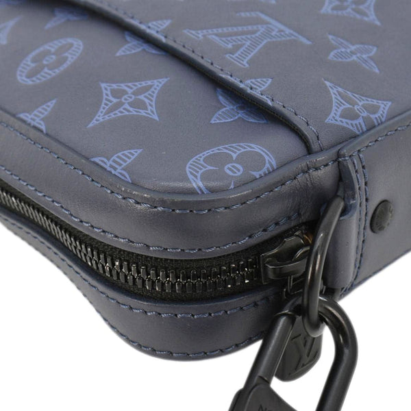 LOUIS VUITTON Duo Monogram Shadow Leather Shoulder Navy Blue