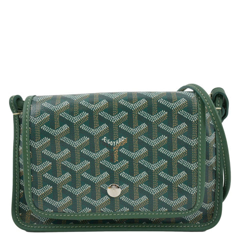 GOYARD Plumet Chevron Print Canvas Shoulder Bag Green