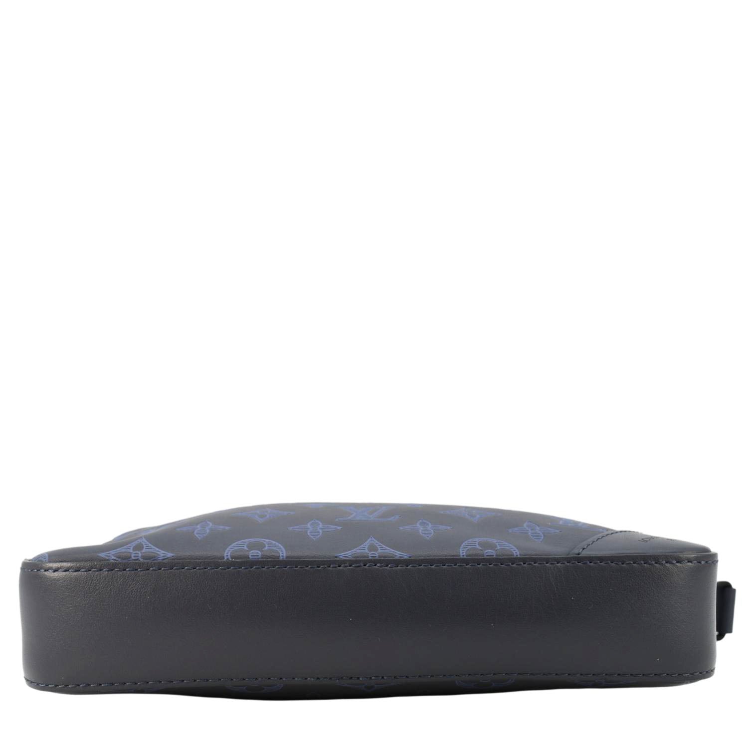 LOUIS VUITTON Duo Monogram Shadow Leather Shoulder Navy Blue