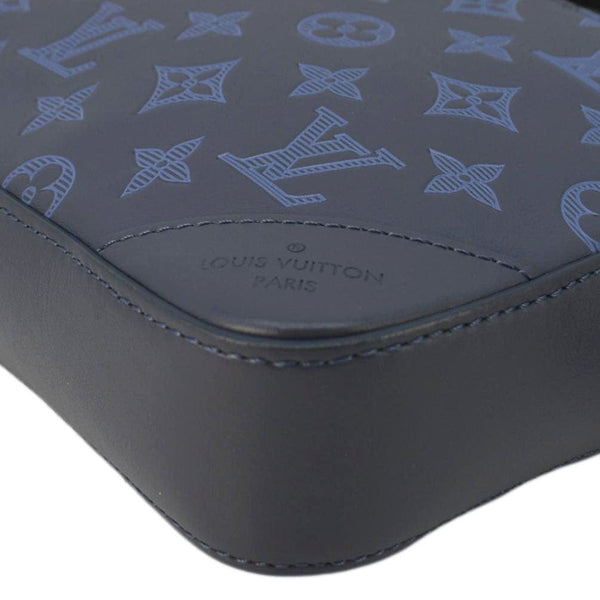 LOUIS VUITTON Duo Monogram Shadow Leather Shoulder Navy Blue