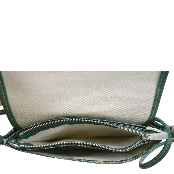 GOYARD Plumet Chevron Print Canvas Shoulder Bag Green