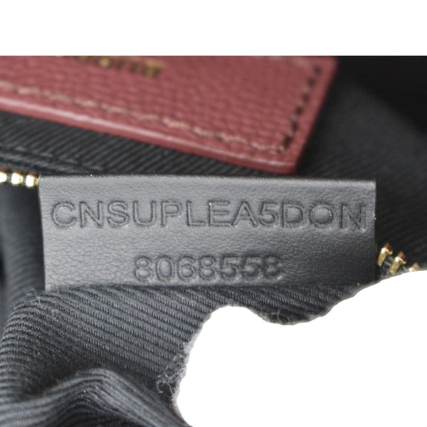 BURBERRY Banner Small House Check Leather Tote Shoulder Bag Maroon