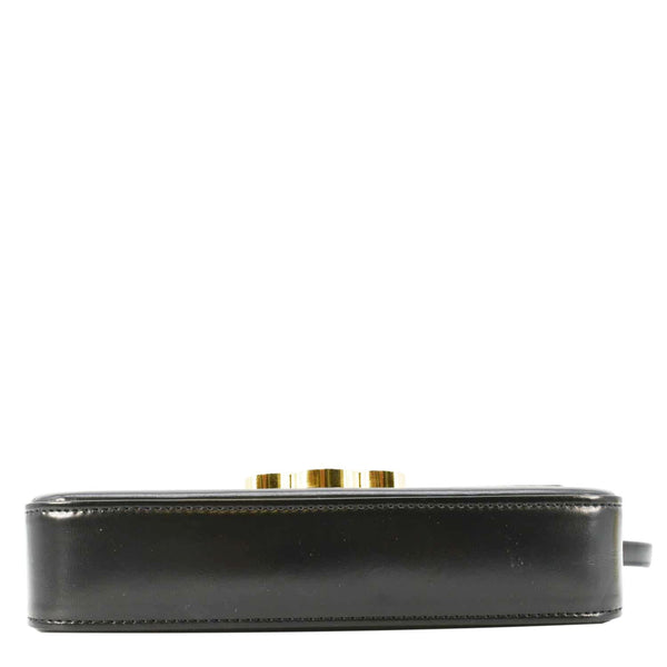 CELINE Triomphe Calfskin Leather Shoulder Bag Black
