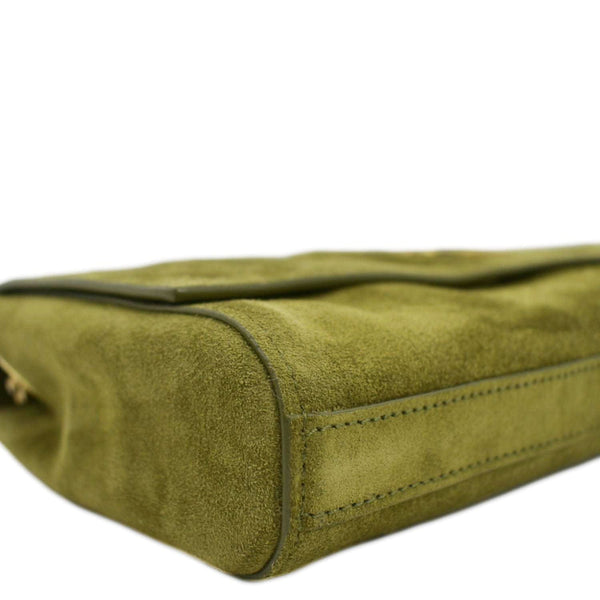 YVES SAINT LAURENT Kate Reversible Suede Shoulder Bag Grassy Green