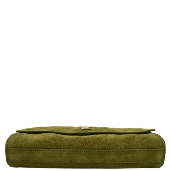 YVES SAINT LAURENT Kate Reversible Suede Shoulder Bag Grassy Green