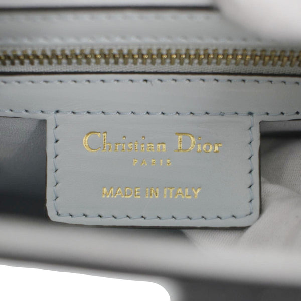 CHRISTIAN DIOR Saddle Smooth Calfskin Leather Satchel Bag Placid Blue