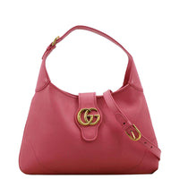 GUCCI Aphrodite Medium Leather Shoulder Bag Dusty Pink 726274