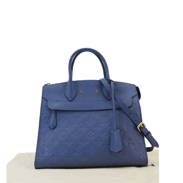 LOUIS VUITTON Pont Neuf MM Empreinte Leather Tote Shoulder Bag Blue