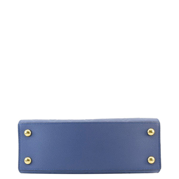 LOUIS VUITTON Pont Neuf MM Empreinte Leather Tote Shoulder Bag Blue