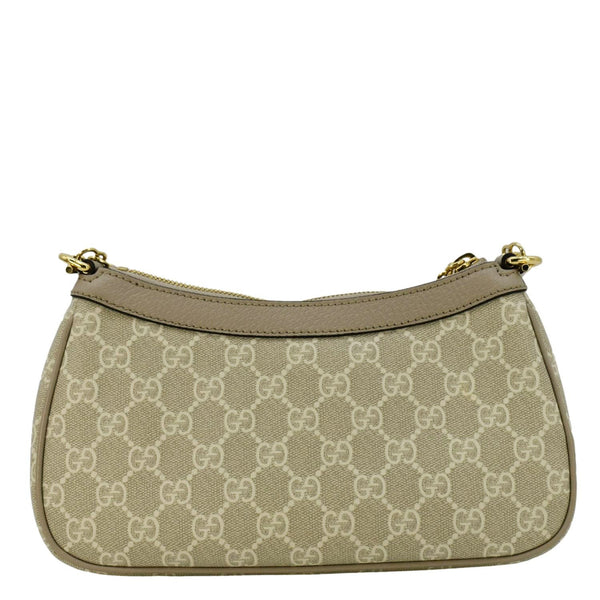 GUCCI Ophidia Web Small GG Supreme Canvas Shoulder Bag Beige 735132