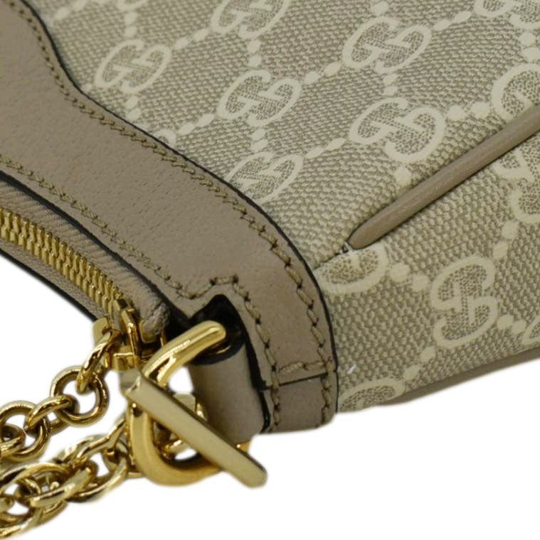 GUCCI Ophidia Web Small GG Supreme Canvas Shoulder Bag Beige 735132