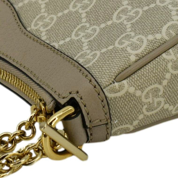 GUCCI Ophidia Web Small GG Supreme Canvas Shoulder Bag Beige 735132