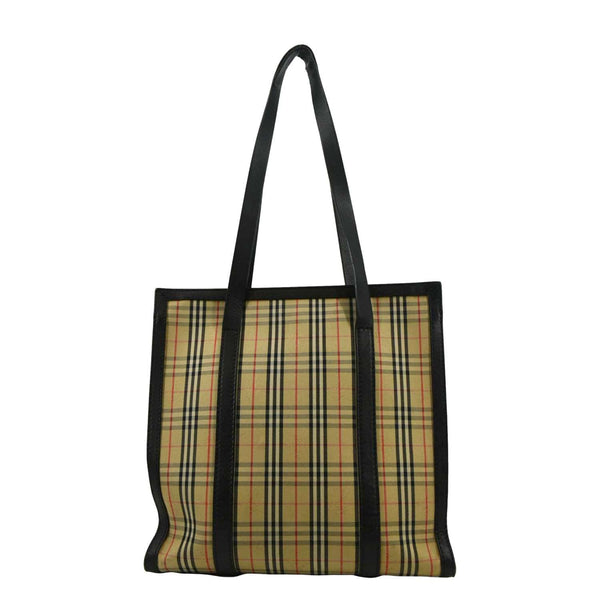 BURBERRY 1983 Knight Check Link Tote Shoulder Bag Beige