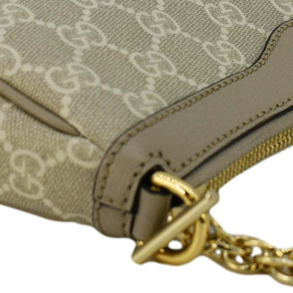 GUCCI Ophidia Web Small GG Supreme Canvas Shoulder Bag Beige 735132