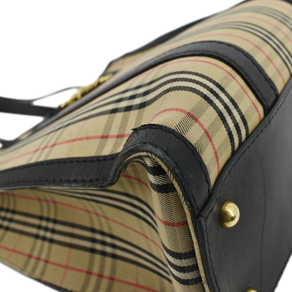 BURBERRY 1983 Knight Check Link Tote Shoulder Bag Beige