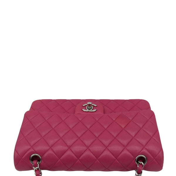 CHANEL Classic Double Flap Quilted Leather Shoulder Bag Rose Pink