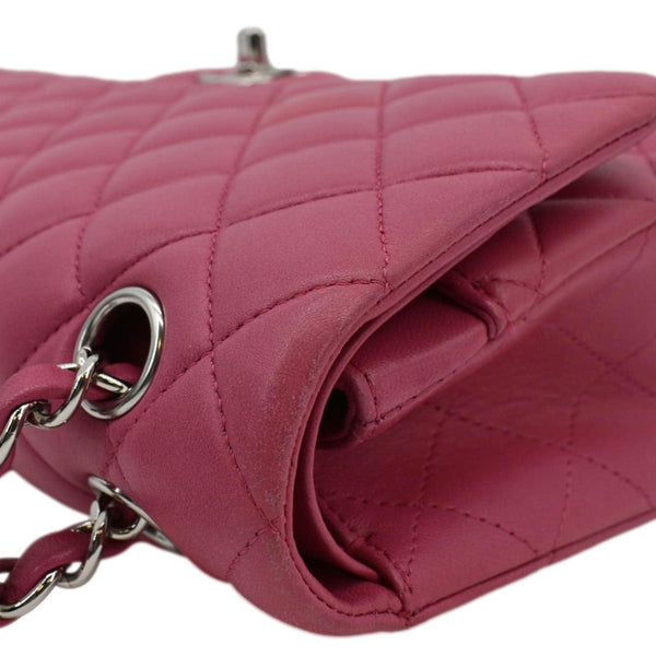 CHANEL Classic Double Flap Quilted Leather Shoulder Bag Rose Pink