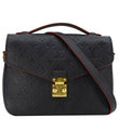 LOUIS VUITTON Metis Pochette Empreinte Leather Crossbody Bag Navy Blue front look