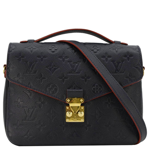 LOUIS VUITTON Metis Pochette Empreinte Leather Crossbody Bag Navy Blue
