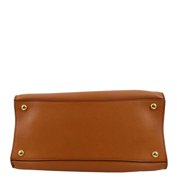 PRADA Saffiano Leather Top Handle Satchel Bag Orange