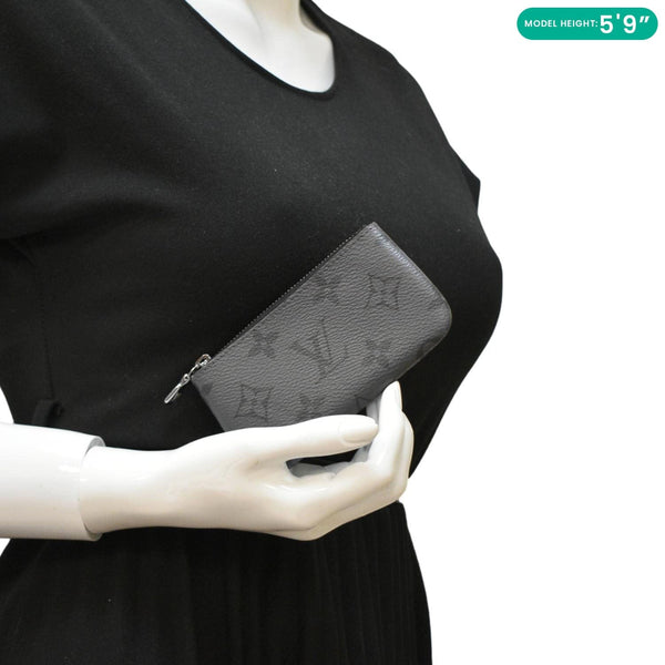 LOUIS VUITTON Monogram Reverse Eclipse Key Pouch Black