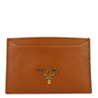PRADA Saffiano Leather Card Holder Wallet Orange