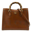 GUCCI Diana Medium Leather Top Handle Shoulder Bag Brown 655658