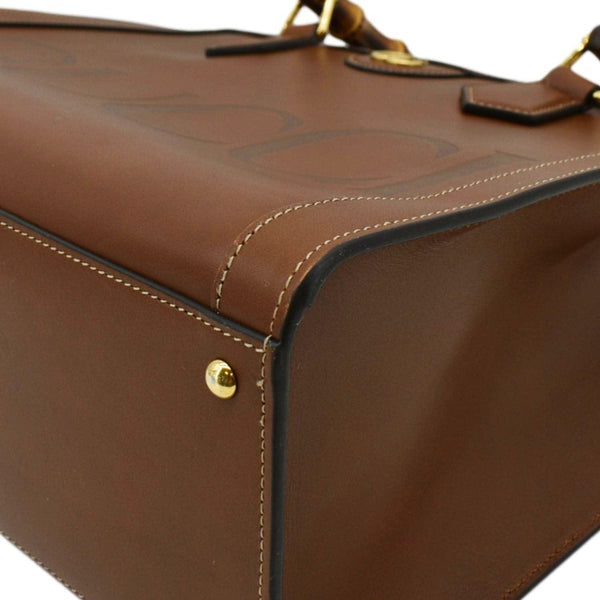 GUCCI Diana Medium Leather Top Handle Shoulder Bag Brown 655658