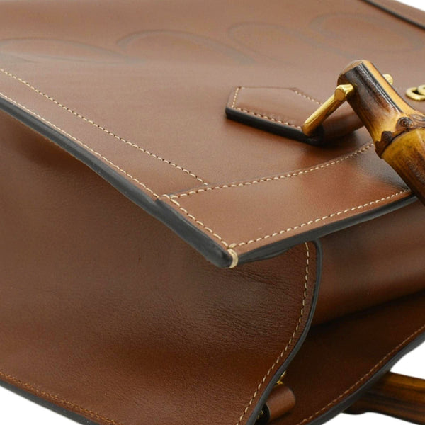 GUCCI Diana Medium Leather Top Handle Shoulder Bag Brown 655658