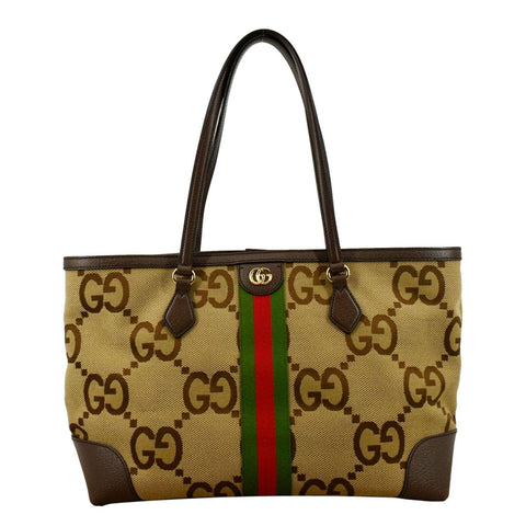 GUCCI Ophidia Jumbo GG Supreme Canvas Tote Bag Beige 631685