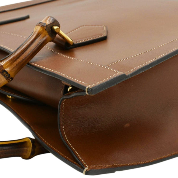 GUCCI Diana Medium Leather Top Handle Shoulder Bag Brown 655658