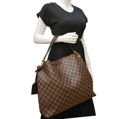 LOUIS VUITTON Graceful MM Damier Ebene Shoulder Bag Brown