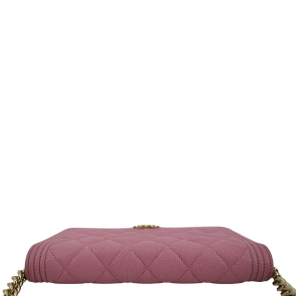 CHANEL Boy Flap Quilted Leather Shoulder Bag Pink