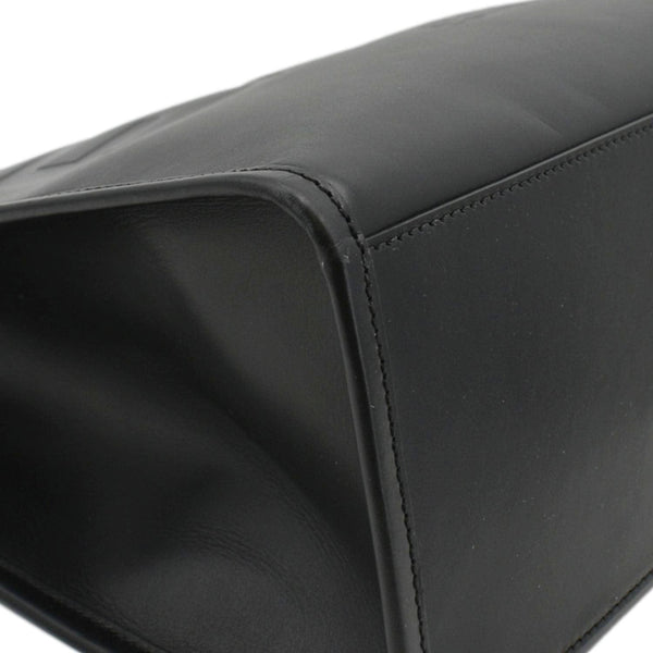 FENDI Sunshine Plexiglass Medium Leather Shopper Tote Bag Black