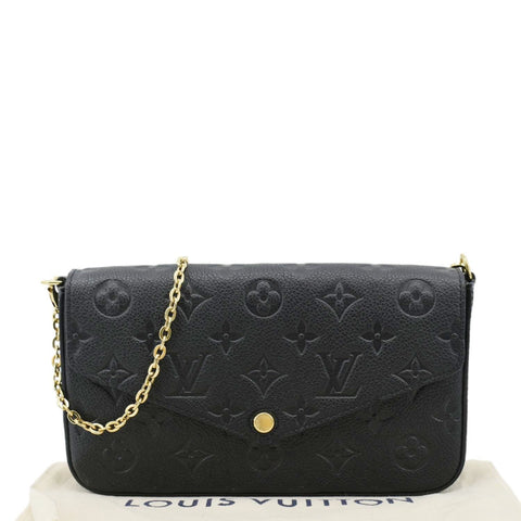 LOUIS VUITTON Felicie Monogram Empreinte Pochette Shoulder Bag Black