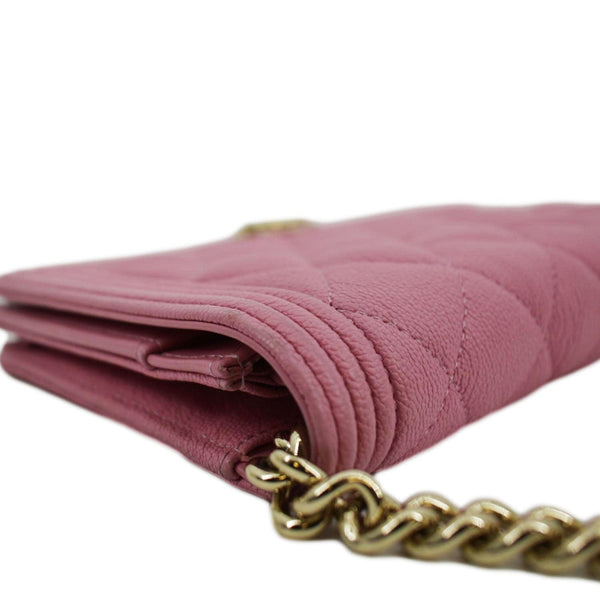 CHANEL Boy Flap Quilted Leather Shoulder Bag Pink